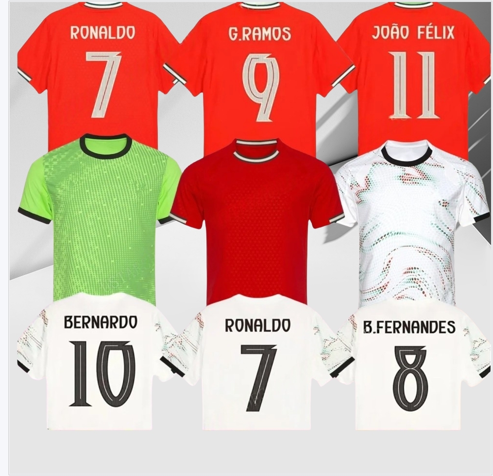 2025 2026 Portugal soccer Jerseys Portuguesa RoNalDo Jerseys JOAO FELIX BERNARDO B. FERNANDES PEPE 24 25 26 Portugal football shirt Team Men Kids kit