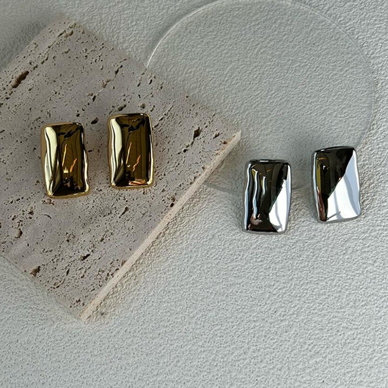 Stylish and Classic Geometric Gold Plated Copper Earrings for Women Western Inspired Statement Pieces