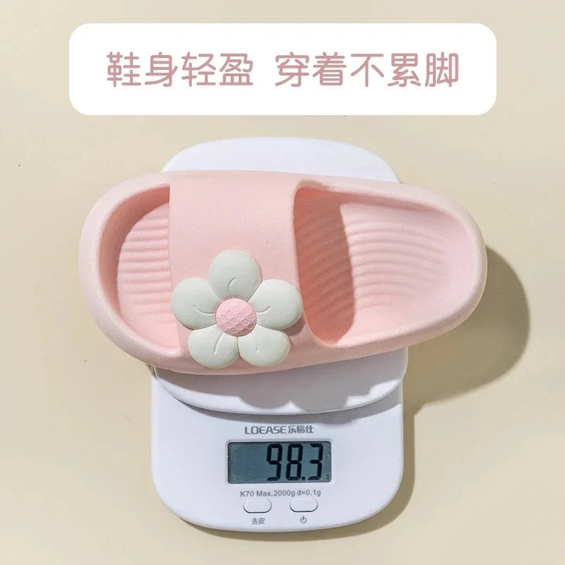 Summer Childrens Girls Flower Slippers Casual Solid Soft Boys Slippers Breathable Non-slip Home Bathroom Slipper Kids shoes 250604