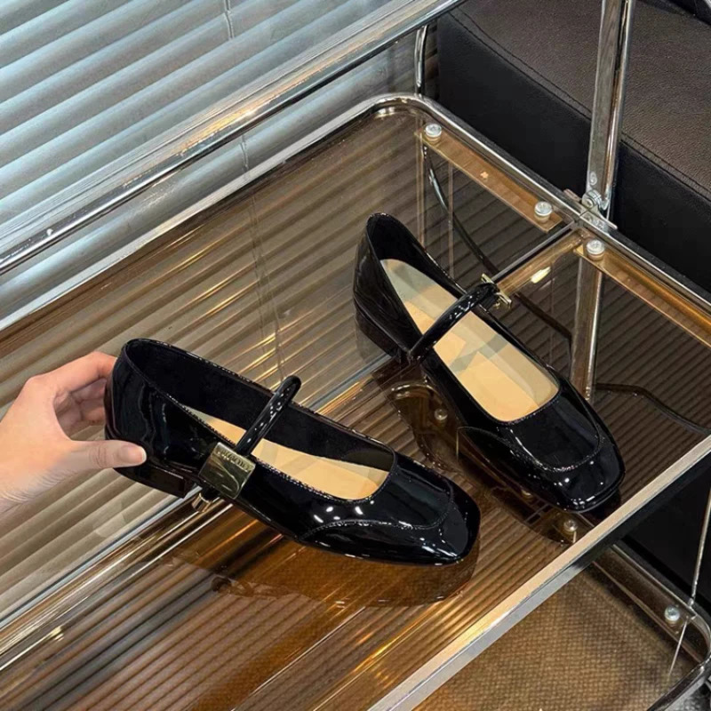 Mary Jane Shoes for Women Fashion Medium Heeled Women Single Shoes Soft and Comfortable Red Ballet Shoes Zapatos De Mujer 250603