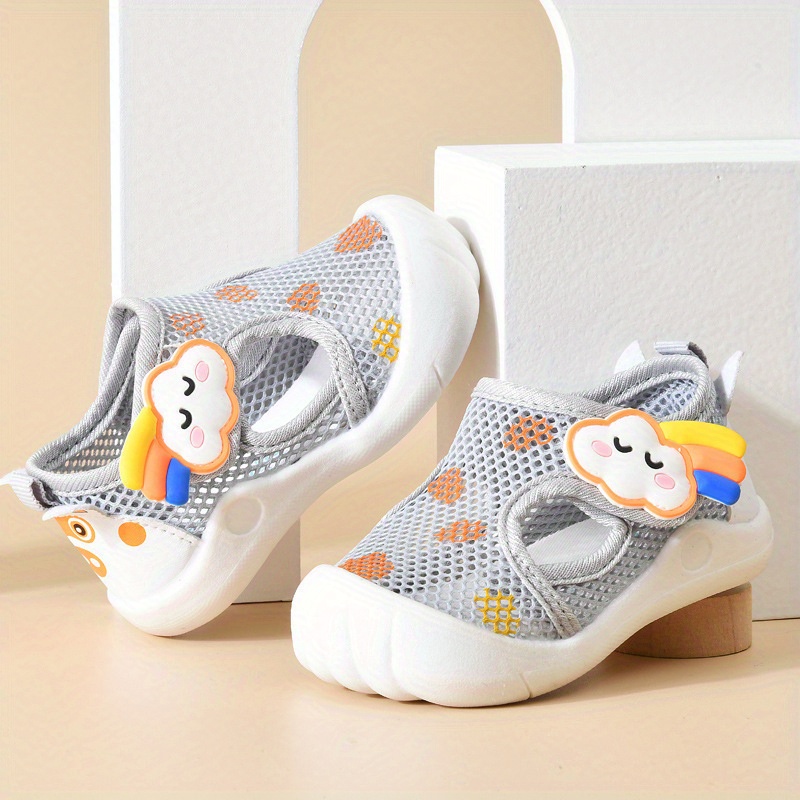 Baby Boys Girls Breathable Double Mesh Toddler Shoes Soft Bottom Elastic Comfortable Non-slip Casual Shoes for Learning Walking