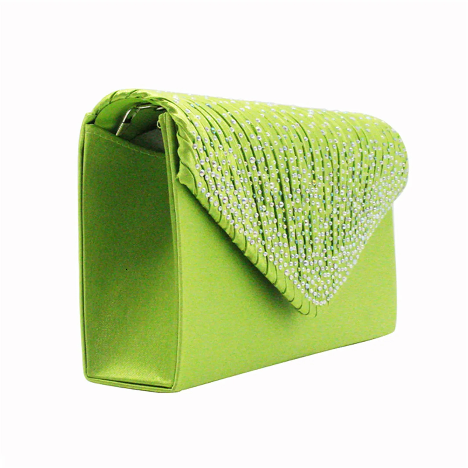 WomenS Fashion Elegant Clutches Trend Satin Shoulder Bag With Thin Chain Party Banquet Dress Matching Evening Bags 250528