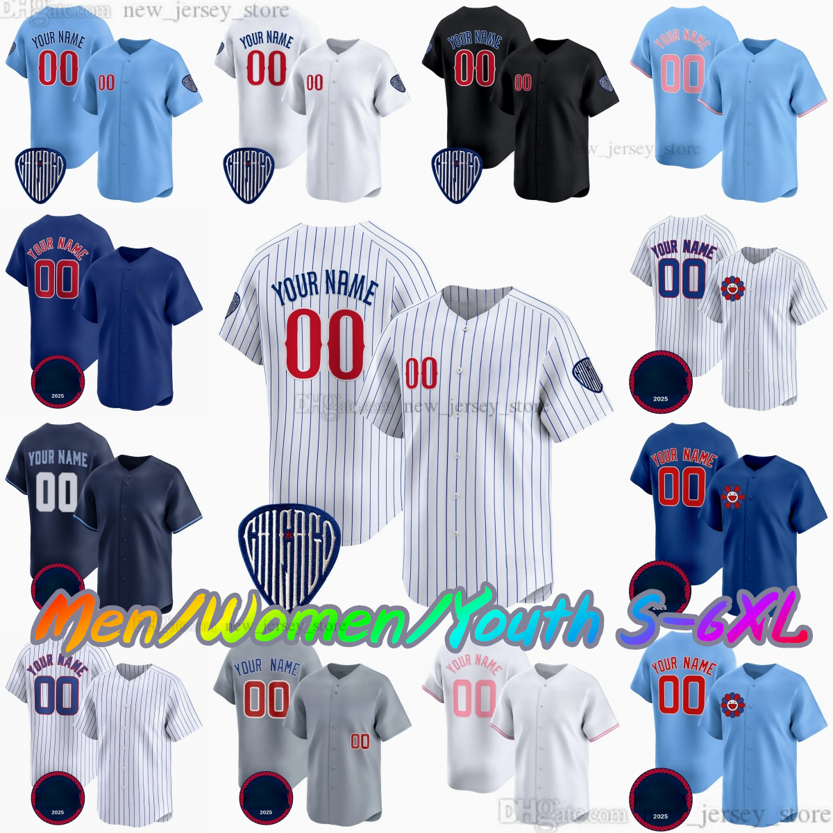 Custom S-6XL New 7 Swanson Baseball Jersey Stitched 4 Crow-Armstrong 27 Suzuki 2 Hoerner 18 Imanaga 30 Tucker 24 Bellinger 19 Simmons 0 Stroman Jerseys