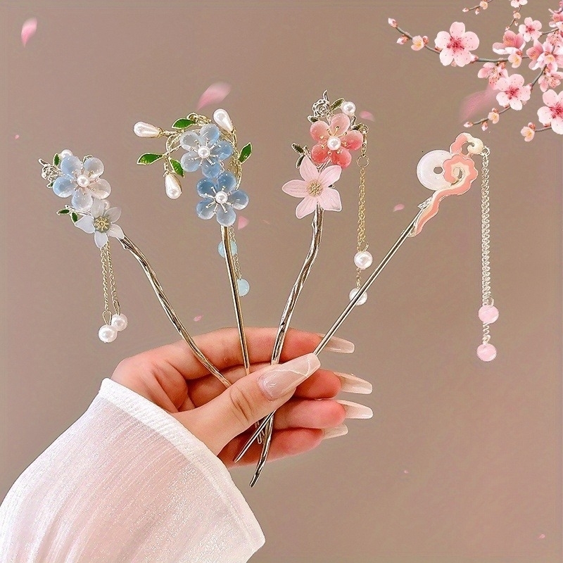 1pc Romantic Chinese Style Hair Accessory Alloy Jewelry Womens Needle Suitable for Daily Wear Gifts Girls Fashion Hairpin y250519