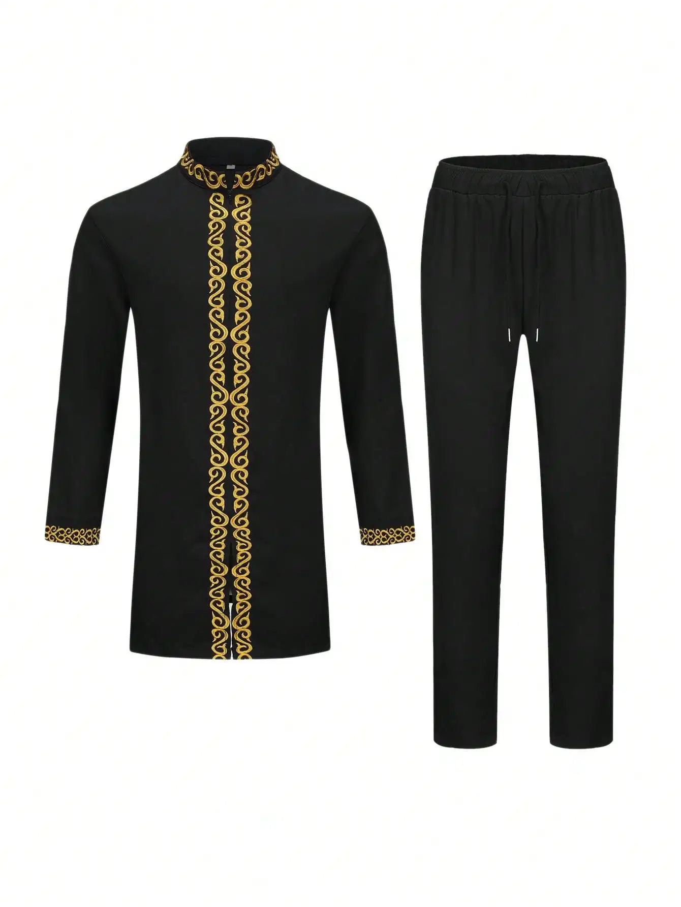 Kaftan White Wedding Mens Set Embroidered Top Pants Tuxedo Outfits Kaunda Suit African Casual Traditional Clothing Two Piece Set 250603