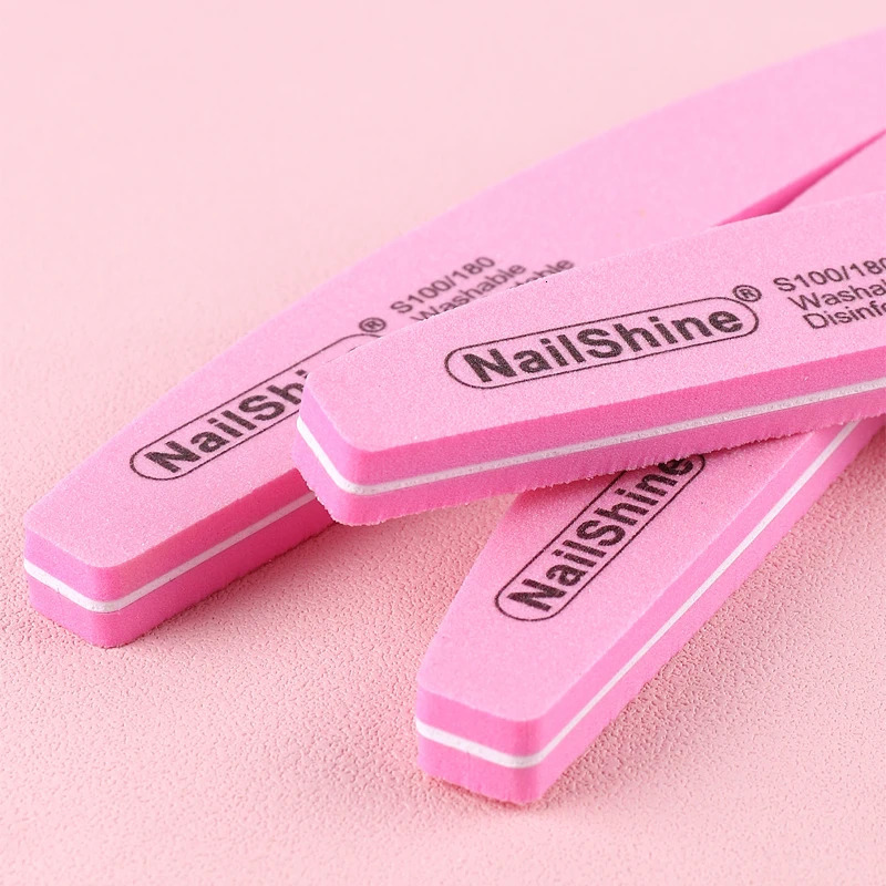 60Pcs Nail Files Sponge 100/180 Grit Moon n Buffer Block Double Side Files For Finger Colorful Foam Tools 250605