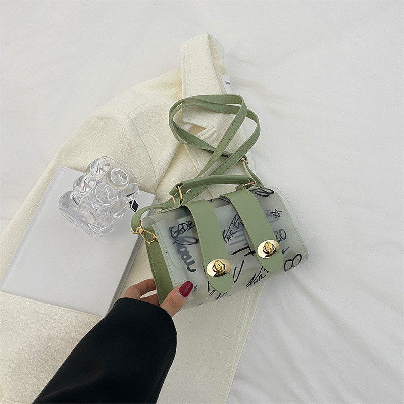 Top brand high-quality new free designer bag transparent jelly pouch 2025 new PVC printed graffiti Cambridge bag beach crossbody bag brand new free de