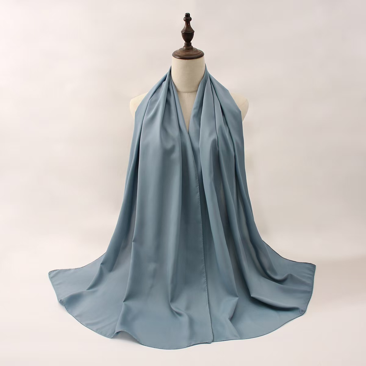 T888 new pure color satin silky long scarf female thin style temperament all-match Middle Eastern headscarf scarf