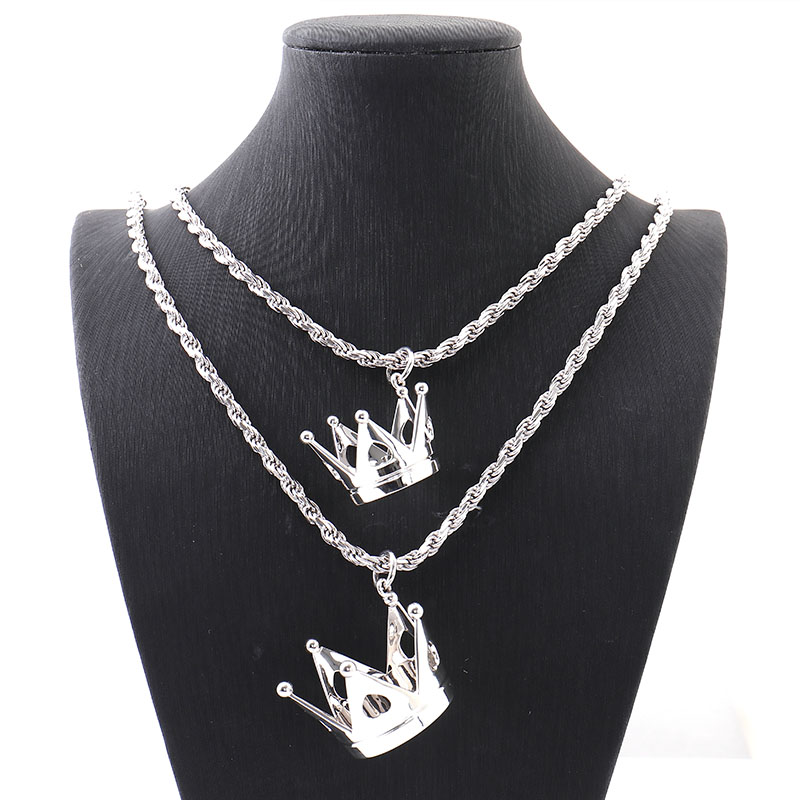 Provence Jewelry Fine Jewelry Pendants Charms Custom Pendant logo Crown shaped 925 Silver White Gold Plated pendant Fine Jewelry with Hip Hop Jewelry