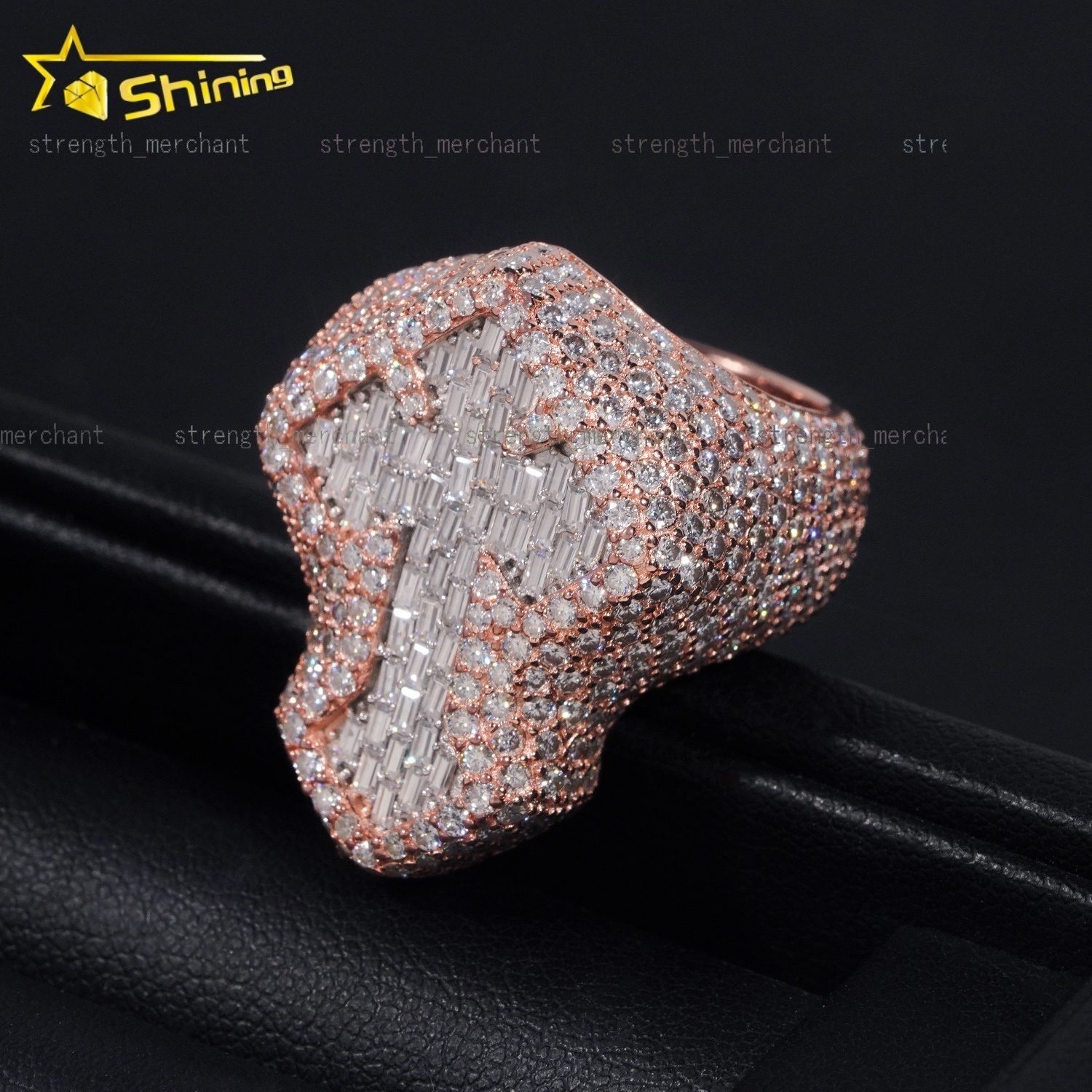 Hip Hop Style Hot Sale VVS Moissanite Men Diamond Cross Rings 925 Silver Ice Out Ring