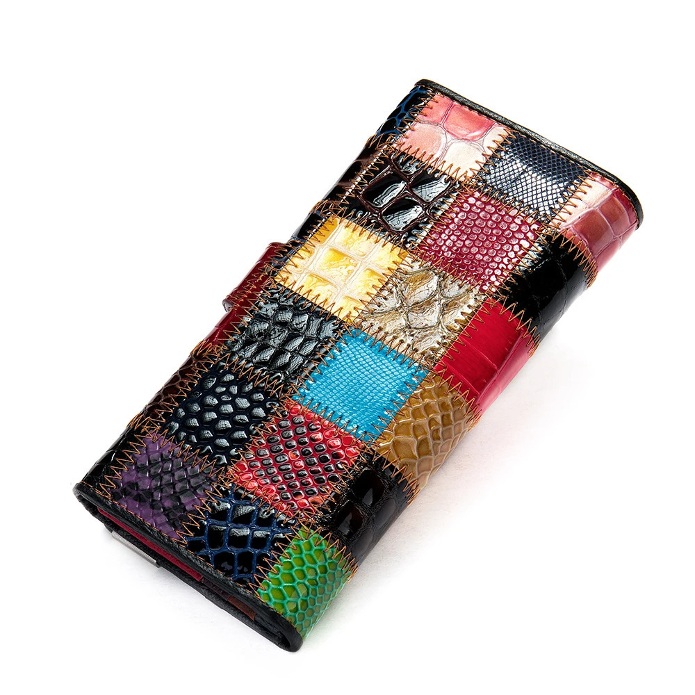 WESTAL Womens Purse Leather Wallet for Women Boho Purses Coins and Cards Ladies Wallets Long Clutch Bag Wristlet 250605