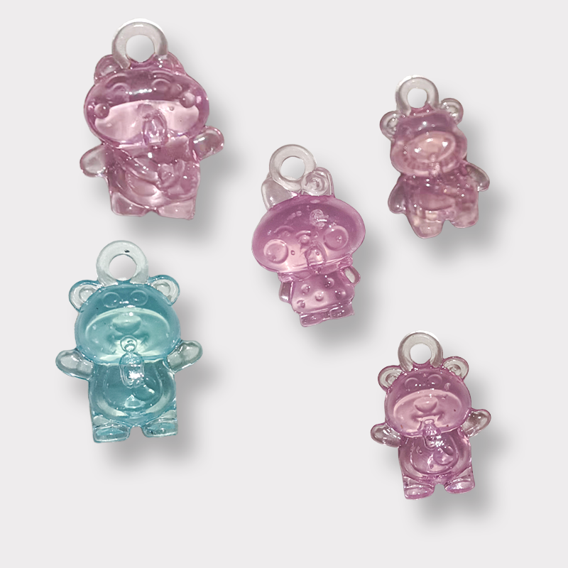 New acrylic transparent small delicate strawberry bear style charm small pendant
