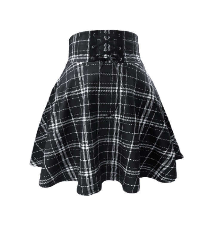 Short High Waist Gothic Lace Up Zipper Mini Women's Half Skirt B5