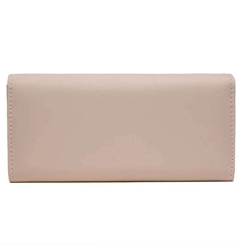 spring summer the latest women's long wallet Japan South Korea small fresh solid color three fold bag foldable and
