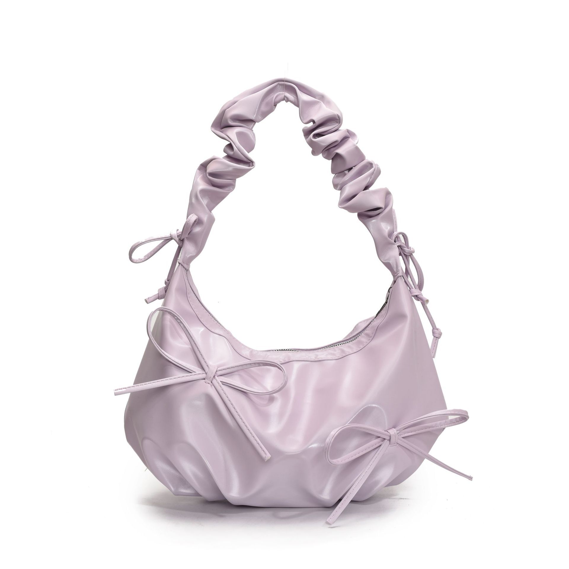 Wrinkled shoulder bag, new bow crossbody bag, simple commuting armpit cloud bag, designer women's large capacity handbag