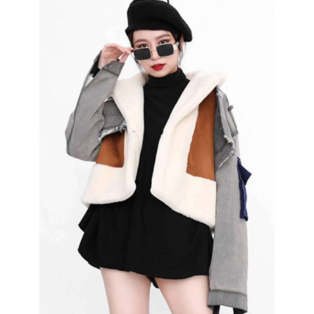 Coats Designer Women DEAT Leisure Full Sleeve Wool Liner Wde Waisted Turn Down Collar Women Slim Patchwork Woolen Coat 2024 Autumn New Td659 Designer