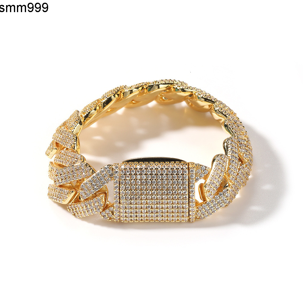 19MM Moissanite Bracelet Cuban Rose Gold Cuban Link Chain Mossinate Diamond Cuban Chain Necklace