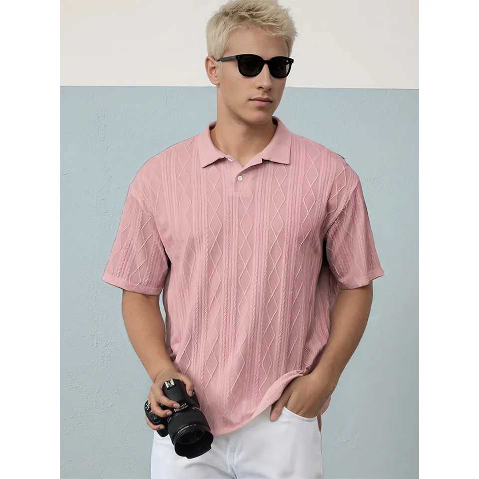 New Spring/Summer Shaped Jacquard Button Decorated Comfortable And Breathable Mens Clothing POLO Shirt Short SLeeve TeeXJ250605