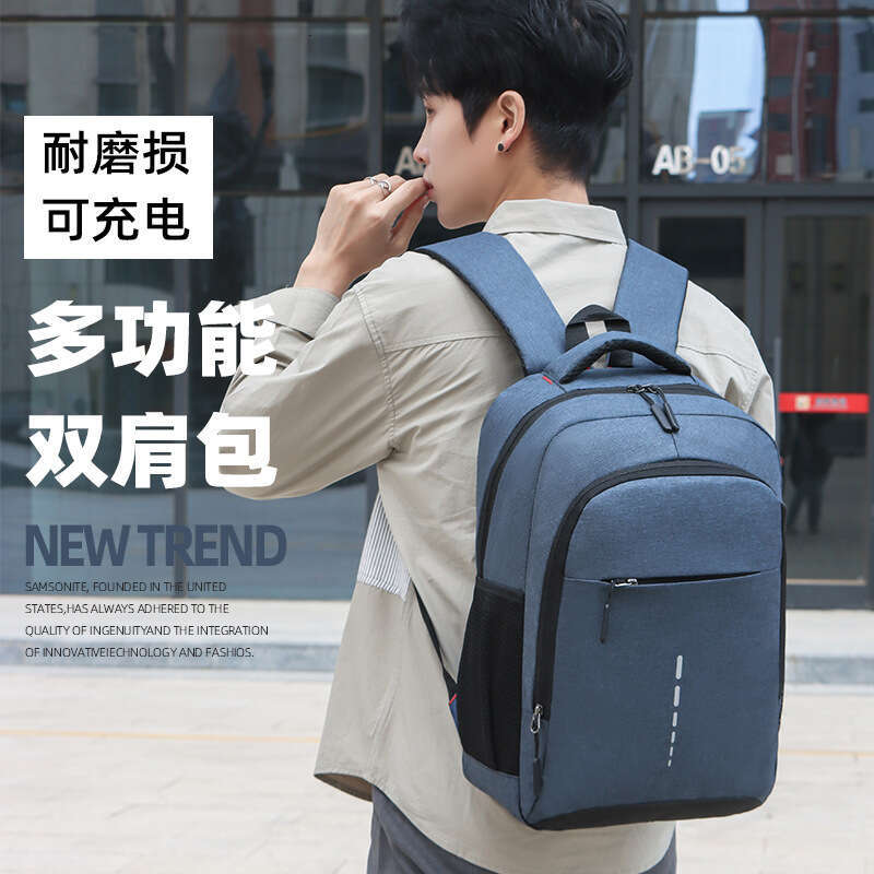 Men's High-End Business Commuter Laptop Korean Style Oxford Cloth Reflective Strip Large Capacity Backpack