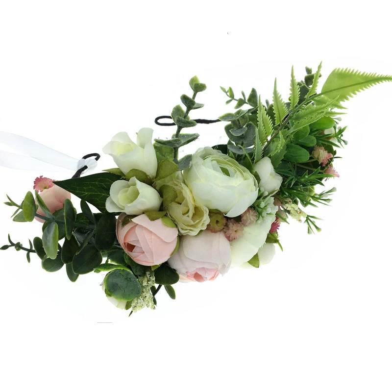 Women Wedding Flower Wreath Crown Festival Headband Women Hair Accessories Headdress Girl Floral Garland Wedding Floral Headwear 250530
