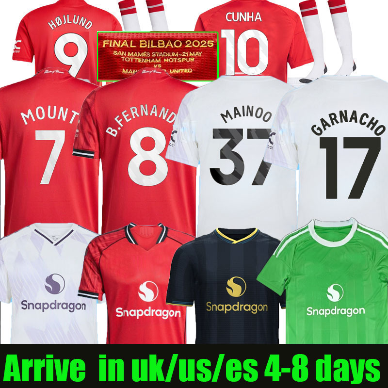 24 25 26 garnacho Hojlund Zirkzee Cunha soccer jerseys b. fernandes AMAD football shirt 2024 2025 men kids kit marrinez casemiro onana yoro AMAD fans player version