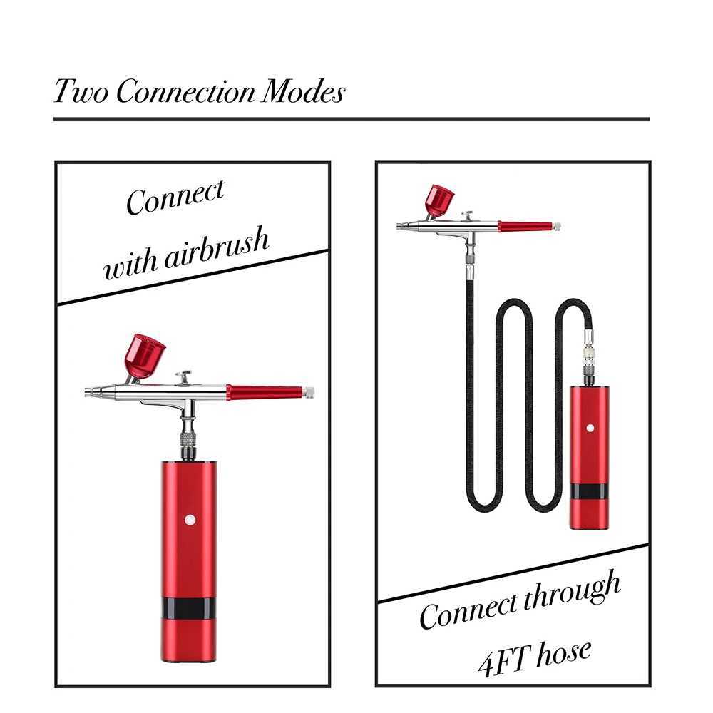 RIBO 32PSI Cordless Mini Airbrush With Compressor Kit TM80S-131 Dual Action Portable Spray Gun Luxury Facial Oxygen Machine XJ250607