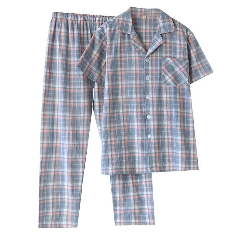 100% Cotton Women Nightwear Plaid Striped Long Sleeve Trousers Pajamas Loungewear Plus Size Two-Piece Set Sleepwear 250529