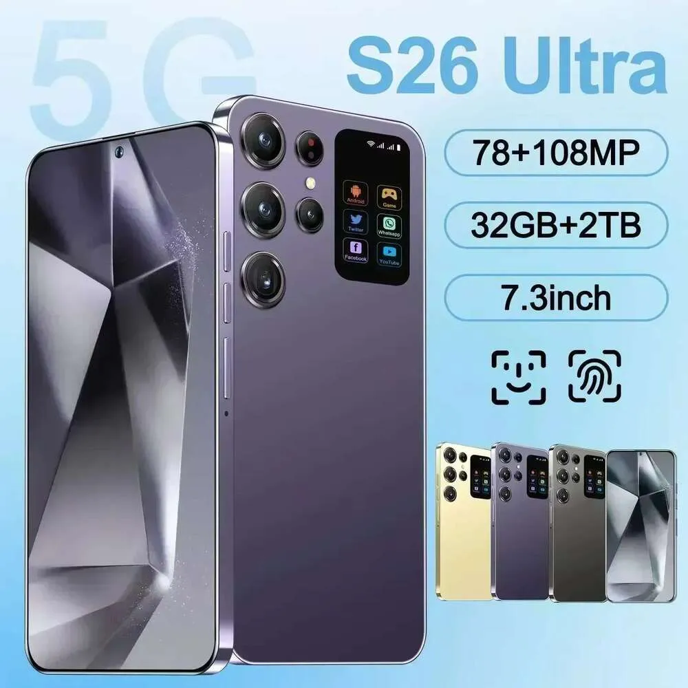 New S26 Ultra 7.3HD Mobile Phones Original Smartphone 5G Dual SIM Android 14 Cell Phone 8000mAh 108MP Global Version Cellphones