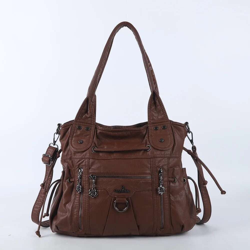 Black Women Handbags Satchel Brand Top-handle Handbag PU Shoulder Dumpling Fashion Multi-pockets Crossbody Bag