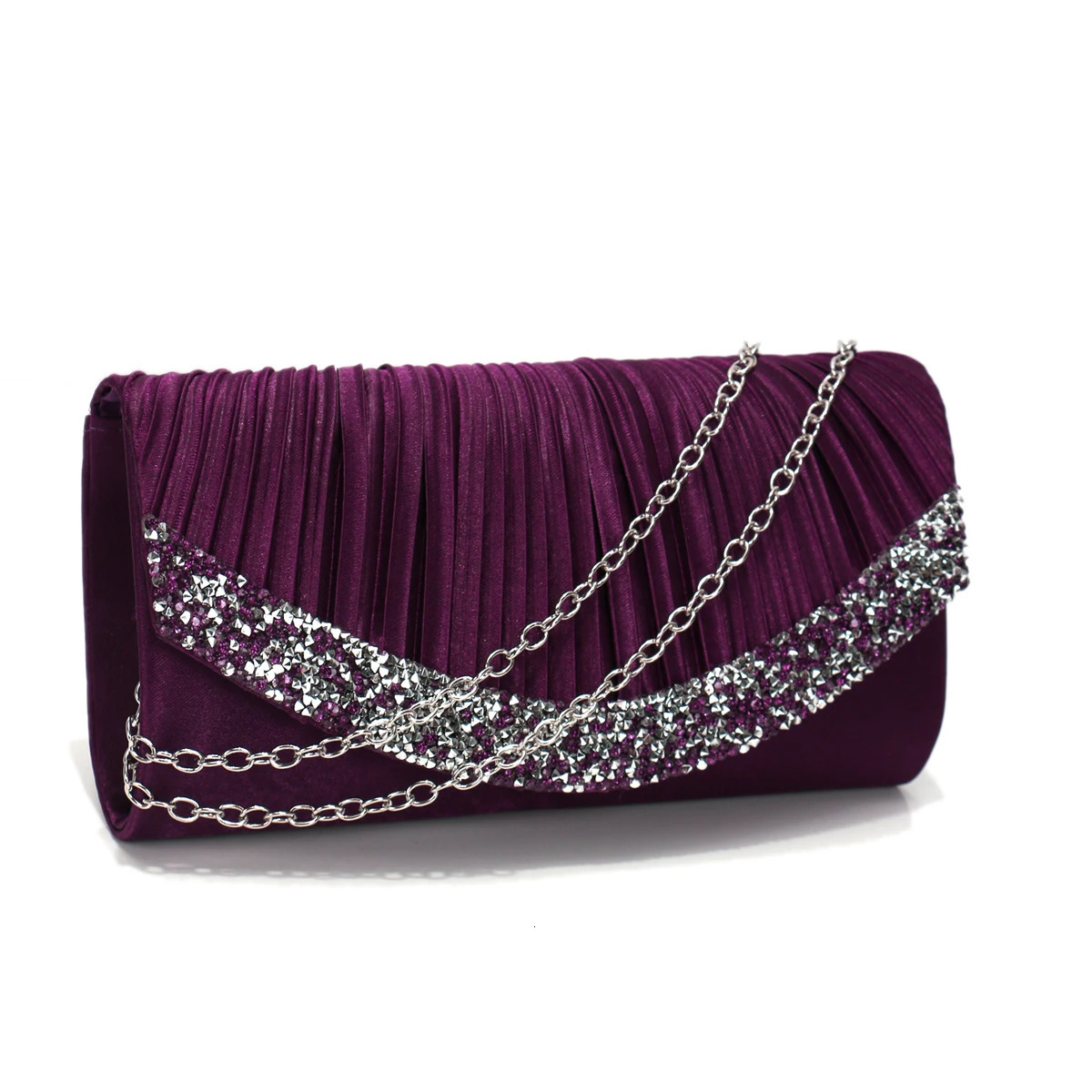 Glitter Envelope Desing Women Evening Bags Satin Shoulder Chain Handbags s Prom Banquet Purse 250528
