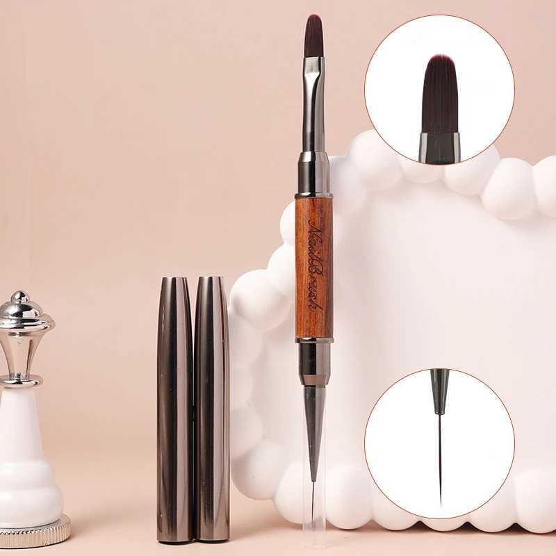 Dual-Ended Nail Pen Brush Glue Photo Pen UV Gel Liner Brush Acrylic Extension Nail Art Painting Manicure Brushes ToolW250605