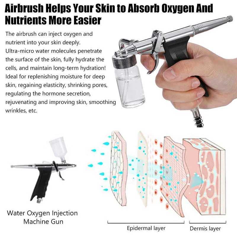 Professional Oxygen Infusion Facial Machine - Nano Jet Spray Gun for Deep Hydration Pore Cleansing Skin Rejuvenation Home Spa XJ250607