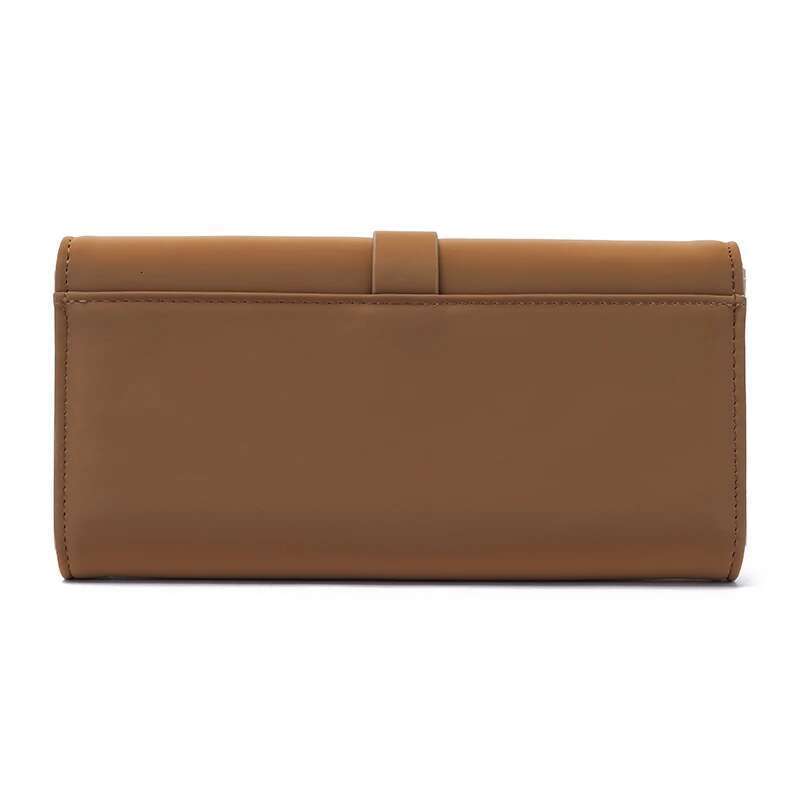 Autumn winter new wallet women's long and South Korea small fresh PU leather solid color three fold bag simple s