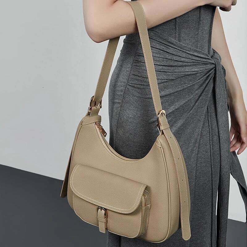 Women Soft Genuine Leather Shoulder Bags High Quality Designer Purse Crossbody Bag Ladies Vintage Messenger Commuting Bag