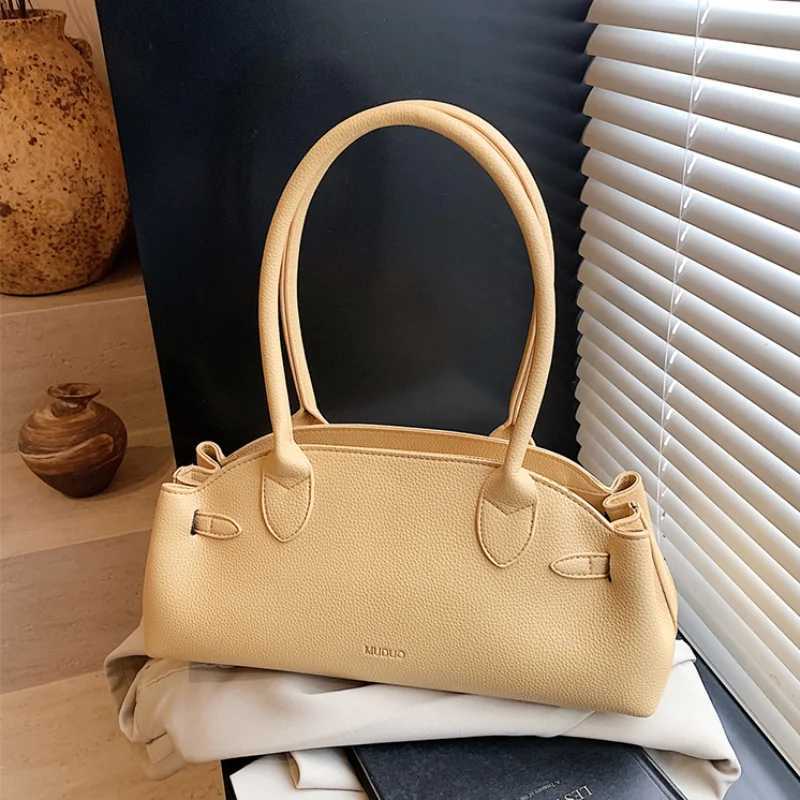 Brand New Women Tote Bag Yellow Lychee Pattern Handbag Y2k Korean Niche Fi Belt Design Large Capacity Commuter Shoulder Bag XJ250605