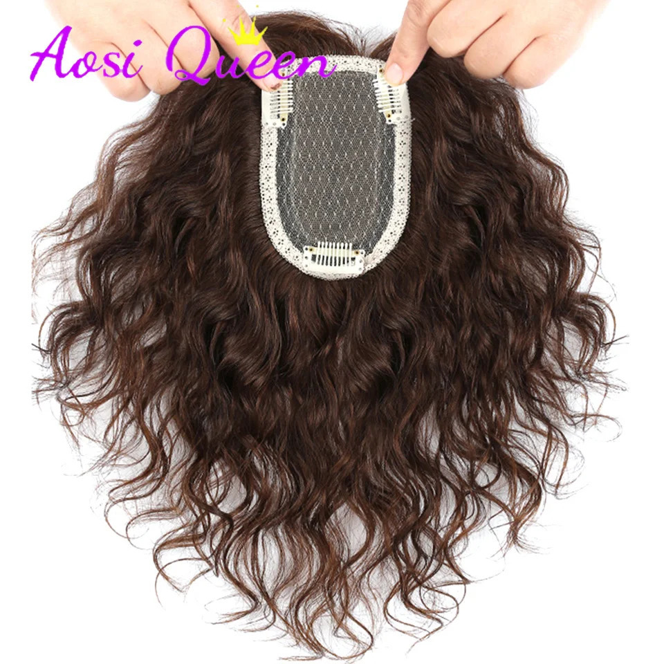 AOSI Synthetic 3D Bangs Invisible Seamless Head Hair Water Ripple Hair Air Bangs Head Overhead Natural Invisible Replacement 250529