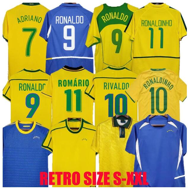 1998 Retro Soccer Jerseys 2002 Shirts 1998 Retro Brazil Jersey Carlos Romario Ronaldinho 2004 Camisa De Futebol 1994 2006 1982 Brazil Shirt RIVALDO ADRIANO