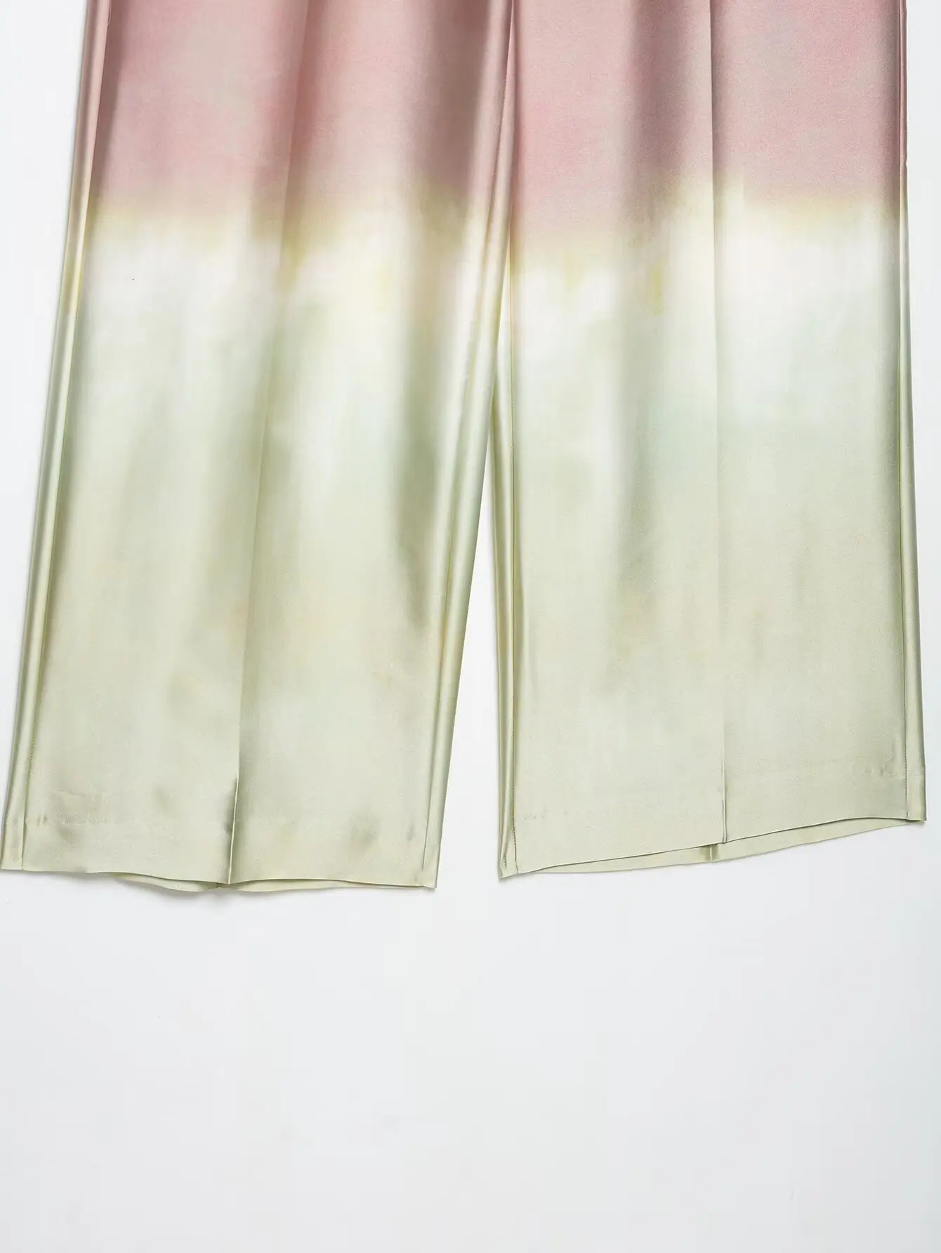 ZEVITY Women Vintage Tie Dye Print Soft Touch Casual Straight Pants Female Summer Zipper Fly Long Trousers Mujer P9223 250604