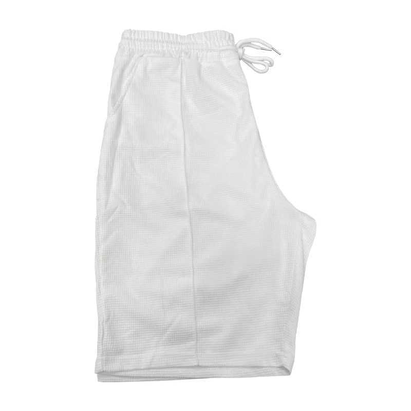 2024 Summer Mens New Large Solid Sport Waffle Trendy Split Shorts Casual Shorts XJ250605