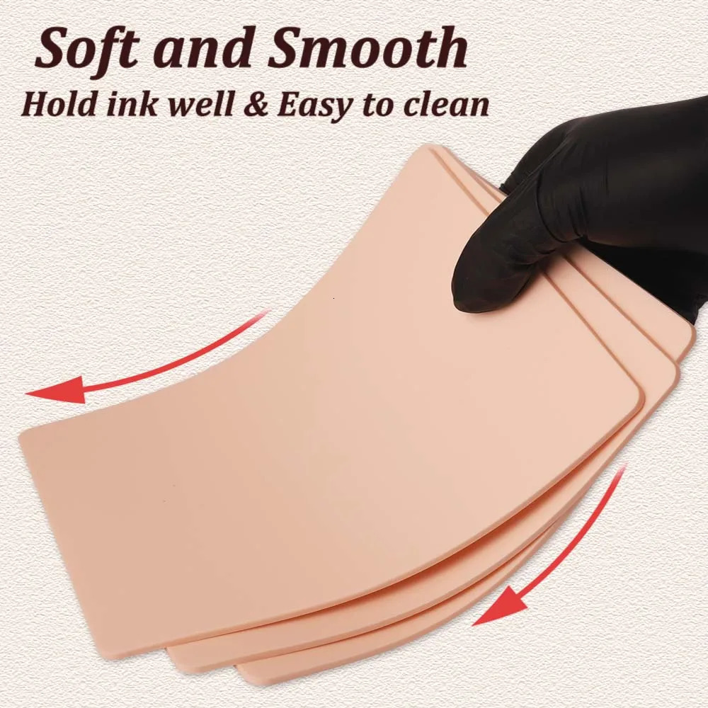 86531pcs Tattoo Practice Skin 3MM Pro A4 Size Silicone Fake Skins for anent Makeup Training Skin Supply Tattoo Accessory 250604