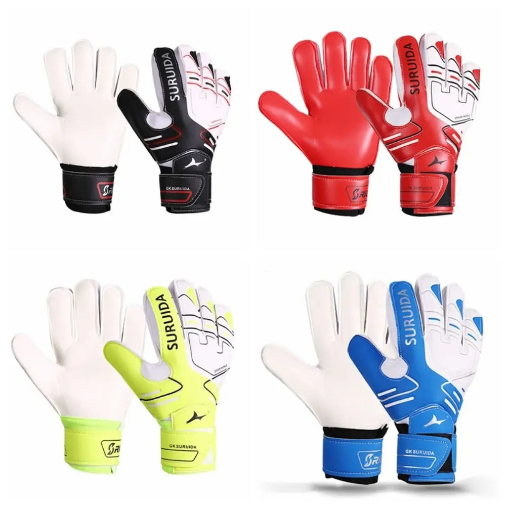 1 Pair Size 5-10 Goalkeeper Gloves Thickened Anti Slip Kids Football Goalie Gloves Professional Cushioning 250605