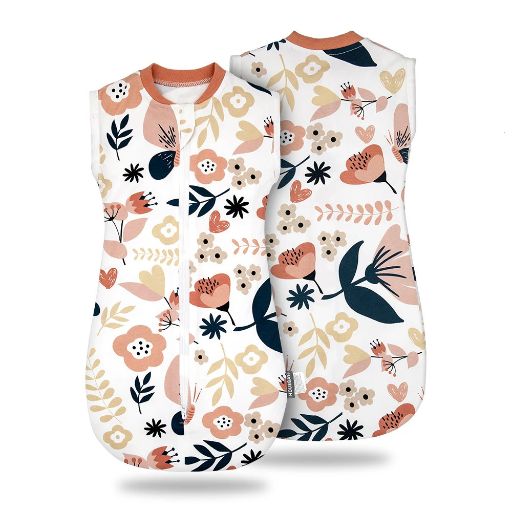 born Baby Sleeping Bag Baby Swaddle Beautiful Flowers Print Summer Thin Vest Button Wrap Sleepsack For Girls Boys 250604