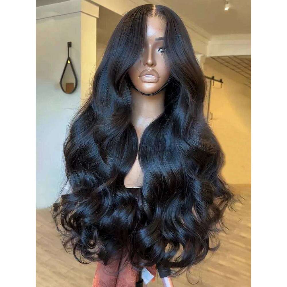 30 40 Inch Black 13x6 HD Front Wig Body Human Hair Wigs Water Wave Lace Frontal Glueless 6X6 Closure Remy 250 Density