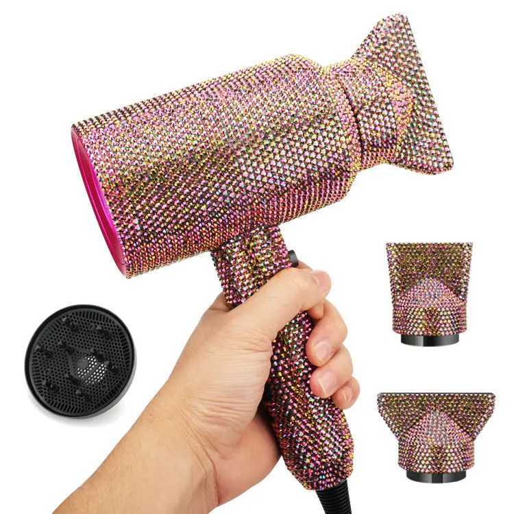 Bling Hair Dryer with Rhinestones Professional Diamond Ionic Hair Dryer for Hotel Outdoor Travel XJ250605