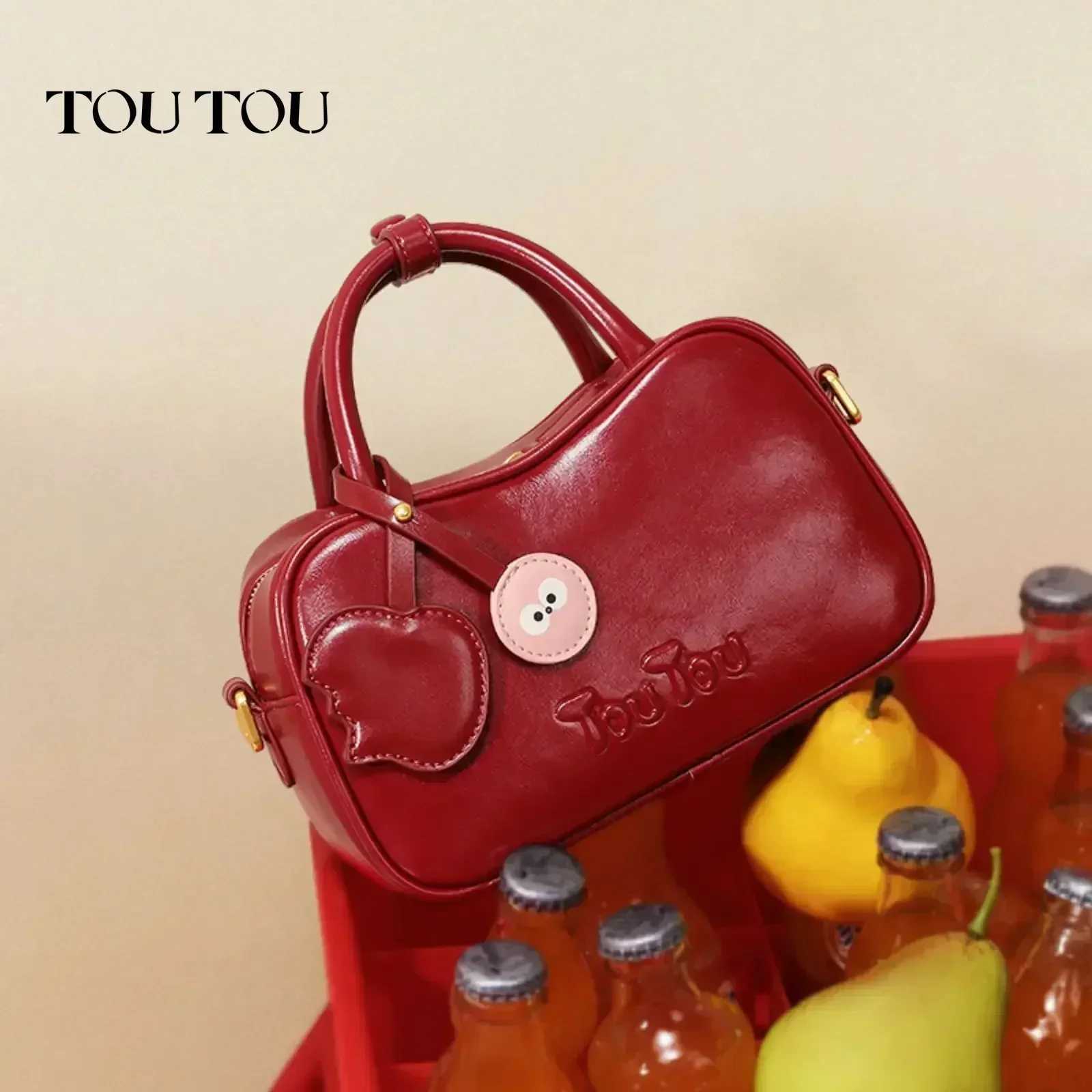 TOUTOU Women Bowling Bag Shoulder Strap Mini Replica Bag Cute Pendant Designer Brand Boston Handbag Crossbody Bag Valentine Gift Y250605