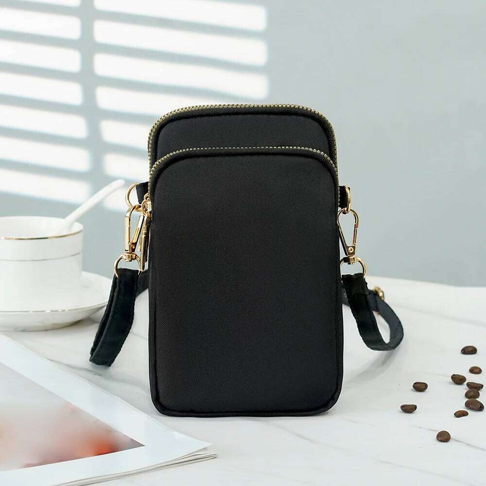 Multi-purpose waterproof wear-resistant large capacity crossbody women's multi-layer zipper neck shoulder mobile phone bag