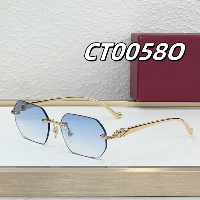 CT0058O Top Quality Designer Sunglasses for Men Women Rimless Shades Classic UV400 Driving Retro Fashion Buffalo Horn Eyeglasses With Original Box SIZE 55-18-130