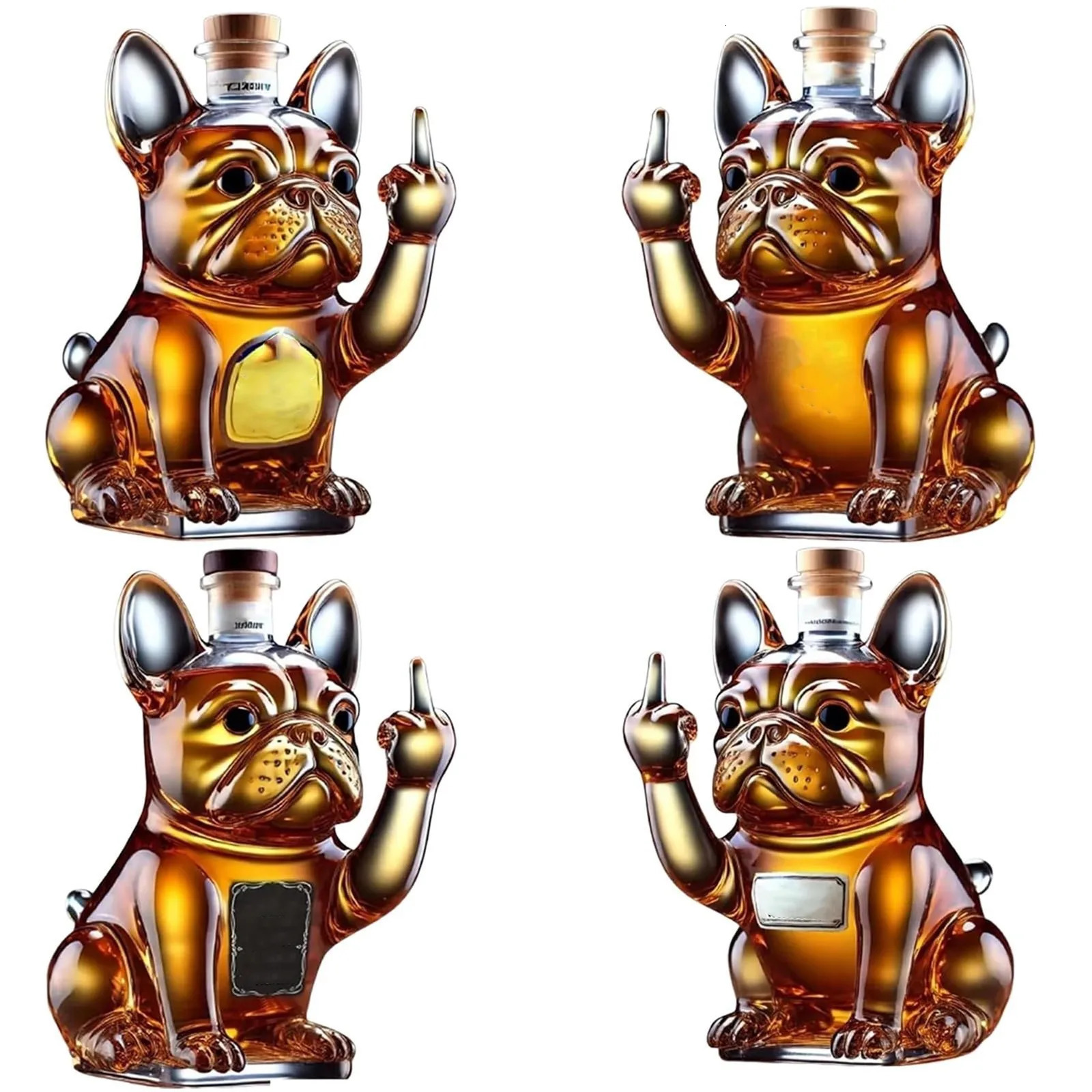 French bulldog bar whiskey decanterthickened whiskey bottle funny wine decanterbeverage glass bottlecreative gift for friends 250605