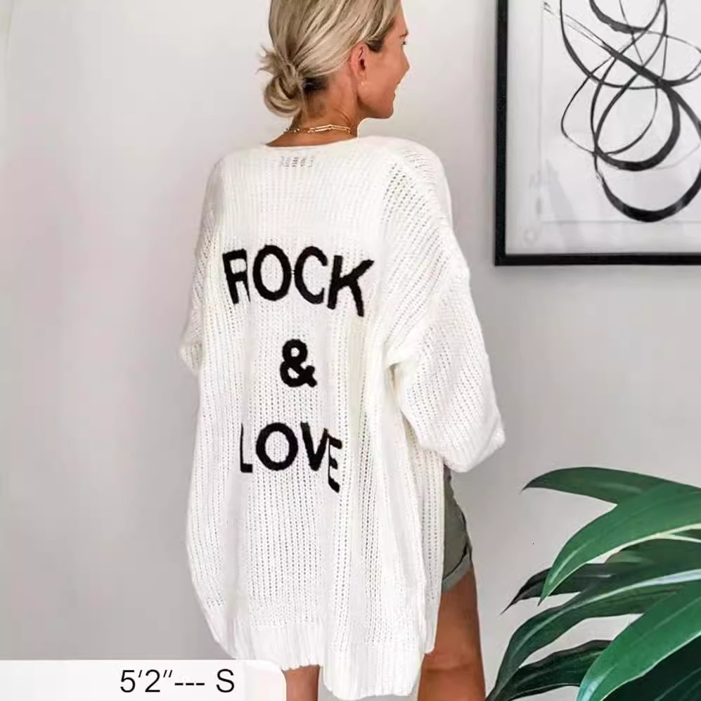 Womens Long Knit Cardigan Sweater Coat No Buttons Loose Fit Outerwear Sweater Top 220923