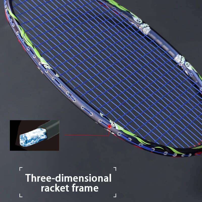 Chinese Style Professional Ultralight 9U 57G Full Carbon Fiber Badminton Rackets With String Bags Max 32LBS Racket Sports Padel